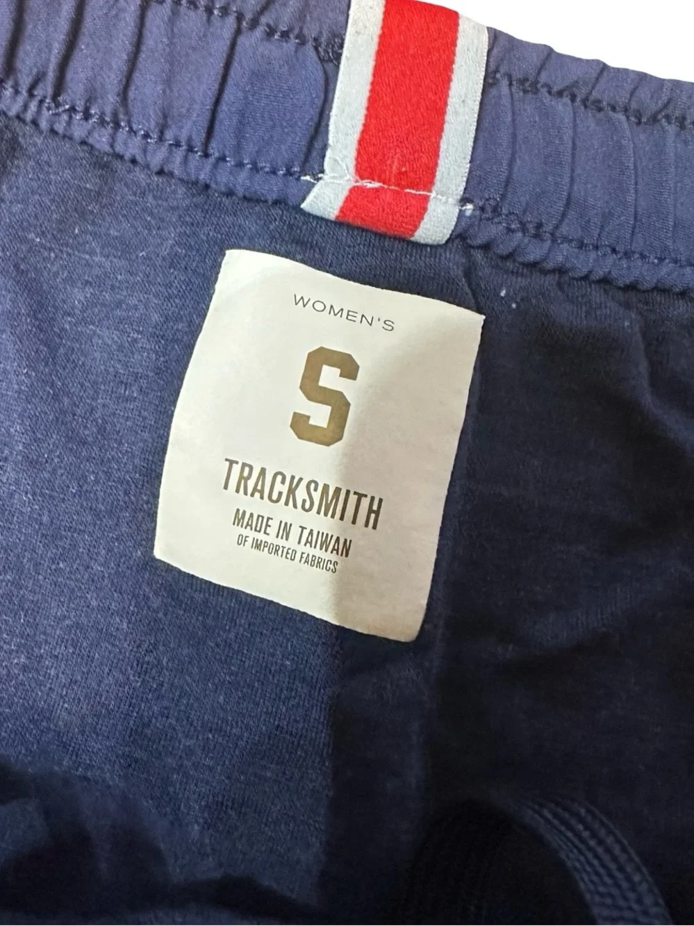 Tracksmith Navy Blue Wool Blend Sport Shorts Size Small Zip Pockets Running